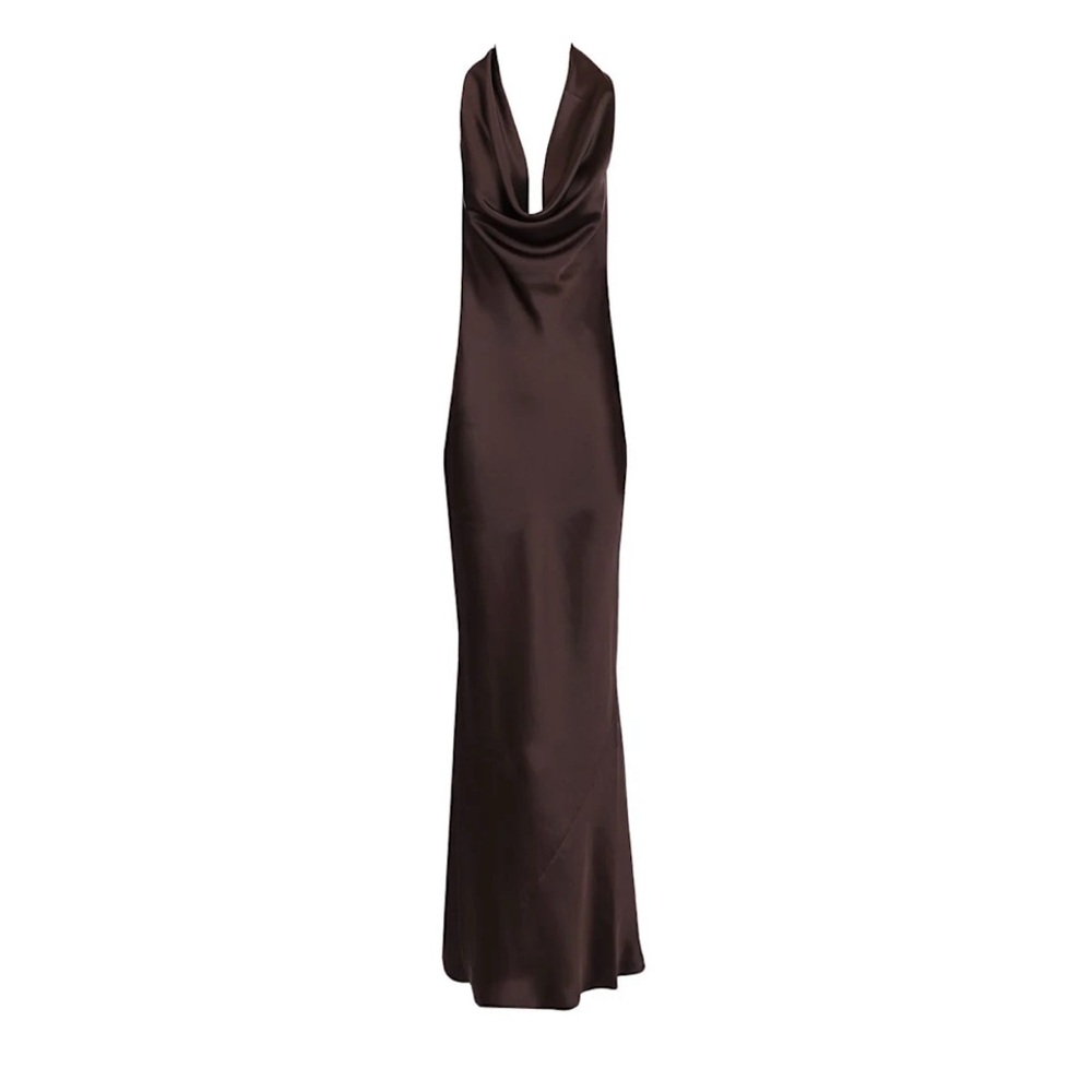 Norma Kamali - Draped Halter Dress - Brown - XS